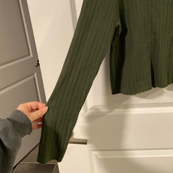 Forever 21 Olive Green Ribbed Women's Top 2X - Picture 5 of 6